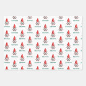 Feuille De Papier Cadeau Gnome de Noël personnalisée (Devant 3)