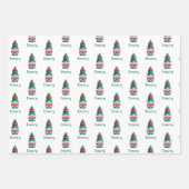 Feuille De Papier Cadeau Gnome de Noël personnalisée (Devant 2)