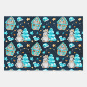 Feuille De Papier Cadeau Gnome et décorations de Noël (Devant 3)