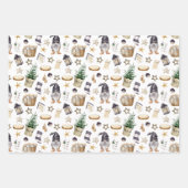 Feuille De Papier Cadeau Gnome Farmhouse noir et blanc Plaid (Devant 3)