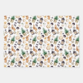 Feuille De Papier Cadeau Gnome Farmhouse noir et blanc Plaid (Devant 2)
