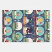 Feuille De Papier Cadeau Gnome/Gingerbread House, boule de neige de Noël (Devant)