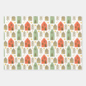 Feuille De Papier Cadeau Gnome Heart Village Motif de Noël (Devant 3)