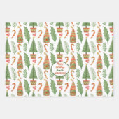 Feuille De Papier Cadeau Gnome Heart Village Motif de Noël (Devant)