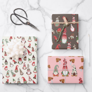 Feuille De Papier Cadeau Gnome Joyeux Petit Noël