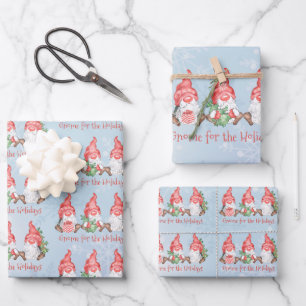 Feuille De Papier Cadeau Gnome scandinave pour Noël des Fêtes