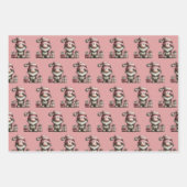 Feuille De Papier Cadeau gnome, snowman,  cute tired santa elf cat (Devant)