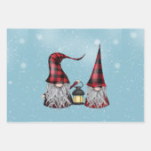 Feuille De Papier Cadeau Gnomes de Buffalo Plaid (Devant)