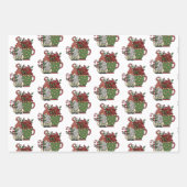 Feuille De Papier Cadeau gnomes de café de Noël (Devant)