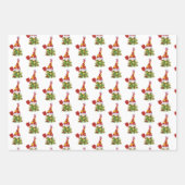 Feuille De Papier Cadeau Gnomes de Noël de Pickleball mignons (Devant)
