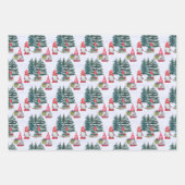 Feuille De Papier Cadeau Gnomes de Noël d'hiver (Devant)