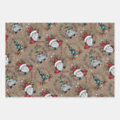 Feuille De Papier Cadeau Gnomes de Noël fantasques (Devant 3)