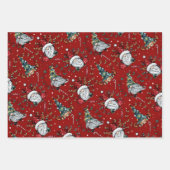 Feuille De Papier Cadeau Gnomes de Noël fantasques (Devant 2)