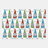 Feuille De Papier Cadeau Gnomes de Noël personnalisés (Devant)