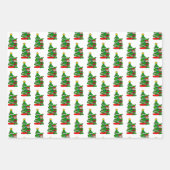 Feuille De Papier Cadeau Gnomes, Joyeux et brillants elfes de Noël (Devant 3)