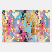 Feuille De Papier Cadeau Gold Aqua rose Abstrait Leopard (Devant 3)