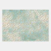 Feuille De Papier Cadeau Gold Aqua White Ombre Zebra Leopard (Devant 3)