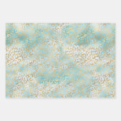 Feuille De Papier Cadeau Gold Aqua White Ombre Zebra Leopard (Devant)