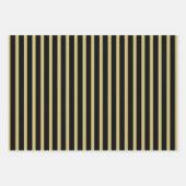Feuille De Papier Cadeau Gold Black Stripes Motif géométrique (Devant 3)
