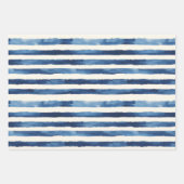 Feuille De Papier Cadeau Gold Blue Stripes Christmas Tree (Devant)
