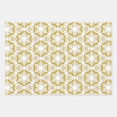 Feuille De Papier Cadeau Gold Christmas Stars Luxe Motif Jaune (Devant 3)