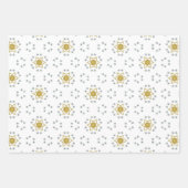 Feuille De Papier Cadeau Gold Christmas Stars Luxe Motif Jaune (Devant 2)