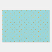 Feuille De Papier Cadeau Gold Confetti Dots Aqua Mint Christmas (Devant 3)
