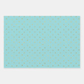 Feuille De Papier Cadeau Gold Confetti Dots Aqua Mint Christmas (Devant)