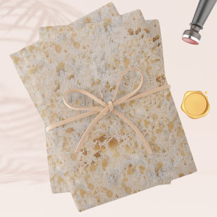 Feuille De Papier Cadeau Gold Cowhide Print Metallic