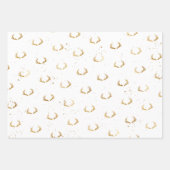 Feuille De Papier Cadeau Gold Deer Antler Holiday (Devant 2)
