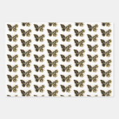 Feuille De Papier Cadeau Gold flower Butterfly with Black Orchid (Devant 2)