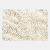 Feuille De Papier Cadeau Gold Glam Empreinte de léopard blanc (Devant)