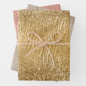 Feuille De Papier Cadeau Gold Glam Glitz Zebra Print Faux Parties scintilla (En situation)