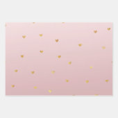 Feuille De Papier Cadeau Gold Glam Hearts Variété Confetti (Devant 3)