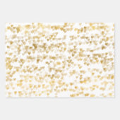 Feuille De Papier Cadeau Gold Glam Hearts Variété Confetti (Devant)