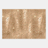Feuille De Papier Cadeau Gold Glitter Leopard, Giraffe & Leopard Spots (Devant)