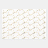Feuille De Papier Cadeau Gold Love Hearts (Devant)