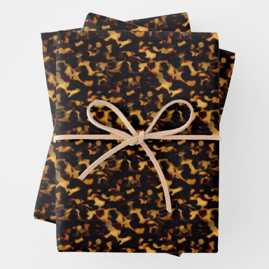 Feuille De Papier Cadeau Gold original et Brown Tortoiseshell Rep sans cout (En situation)
