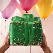 Feuille De Papier Cadeau Gold Parties scintillant Green Ombre Foil Holiday