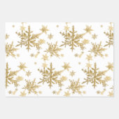 Feuille De Papier Cadeau Gold Snowflakes Holiday (Devant 2)