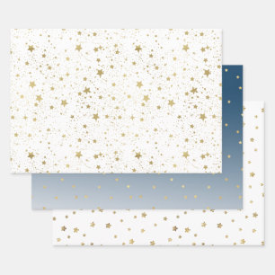 Feuille De Papier Cadeau Gold Stars