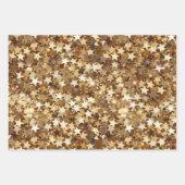 Feuille De Papier Cadeau Gold Stars Confetti (Devant)