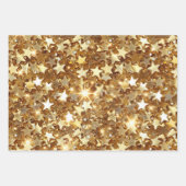 Feuille De Papier Cadeau Gold Stars Hearts Confetti (Devant 3)