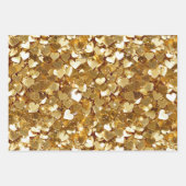 Feuille De Papier Cadeau Gold Stars Hearts Confetti (Devant 2)