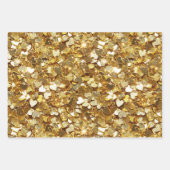 Feuille De Papier Cadeau Gold Stars Hearts Confetti (Devant)