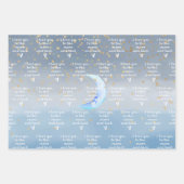 Feuille De Papier Cadeau Gold Stars Moon Blue Ombre (Devant 2)