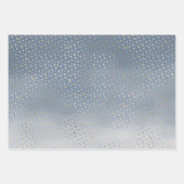 Feuille De Papier Cadeau Gold Stars Moons Blue Ombre (Devant 3)