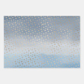 Feuille De Papier Cadeau Gold Stars Moons Blue Ombre (Devant)