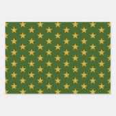 Feuille De Papier Cadeau Gold Stars sur Emerald Green (Devant 3)