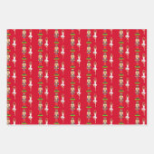 Feuille De Papier Cadeau Golden Lily Flowers, Nutcracker et Danseur de ball (Devant)